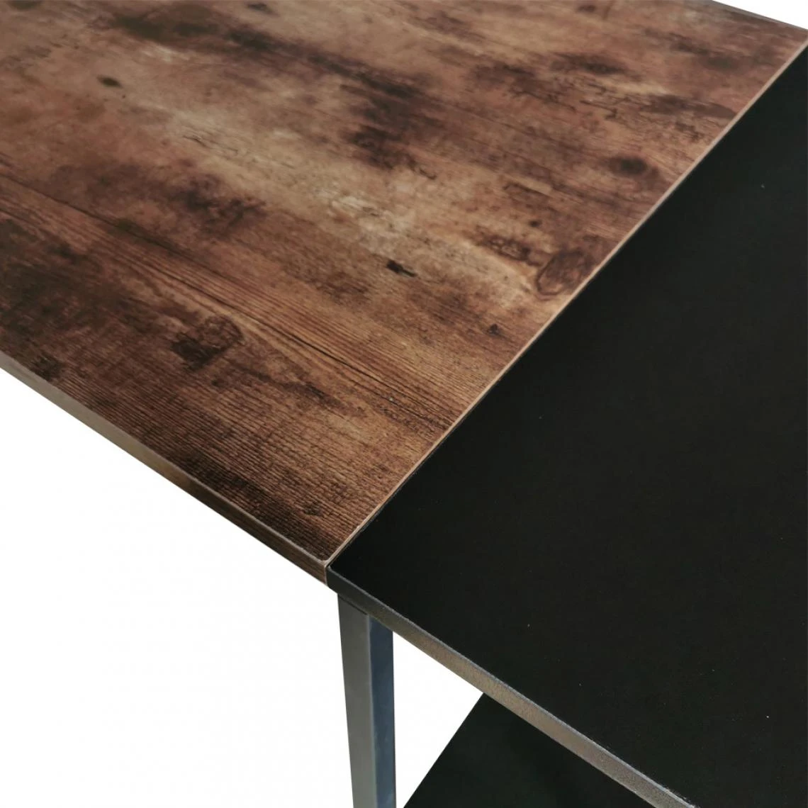 Selsey Bureau Avec étagères - RAMIZU - 120x60 Cm - Effet Bois Foncé / Noir... 3 Selsey Bureau Avec étagères - RAMIZU - 120x60 Cm - Effet Bois Foncé / Noir... – Image 3