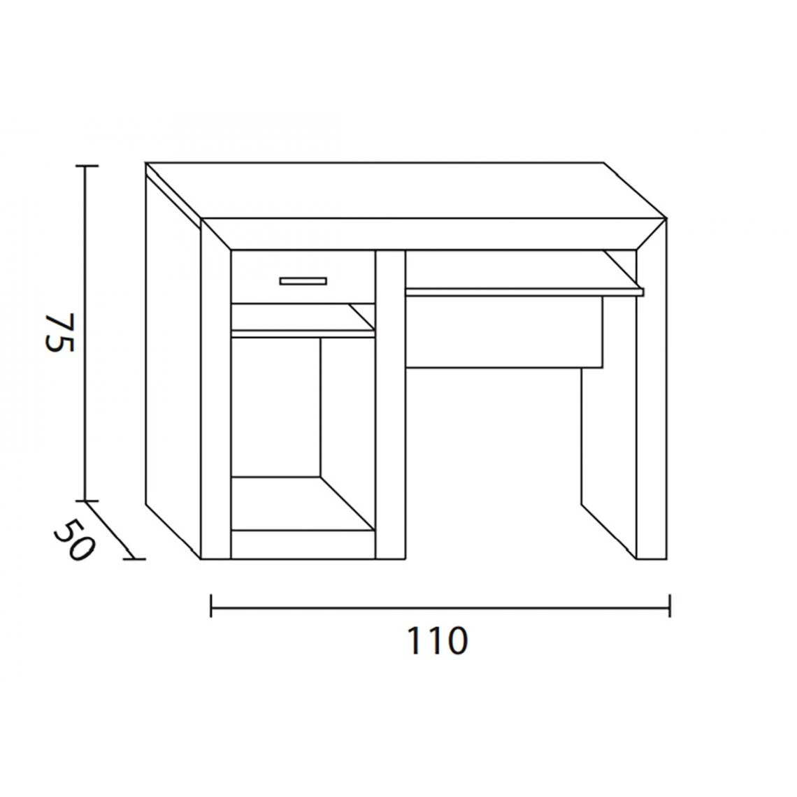 Visiodirect Bureau Avec Plateau en Pin Massif Coloris Cerisier - Longueur 110 X ... 2 Visiodirect Bureau Avec Plateau en Pin Massif Coloris Cerisier - Longueur 110 X ... – Image 2