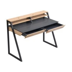 Vente-unique Bureau Avec Rangements - MDF Et Métal - Noir Et Naturel - SAMERI -Magasin Dépôt Privé bureau avec rangements mdf et metal noir et naturel sameri 13762016 38018872 1140x1140