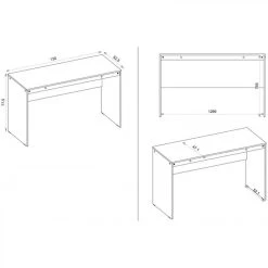 Caemmum Bureau Chêne Et Blanc 130 Cm 5 Caemmum Bureau Chêne Et Blanc 130 Cm -Magasin Dépôt Privé bureau chene et blanc 130 cm 8351125 21204293 1140x1140