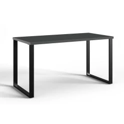 Pegane Bureau Coloris Graphite/effet Acier - Longueur 140 X Hauteur 75 X Prof...