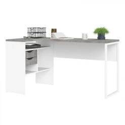 Page de garde 24 BUT Bureau D'angle ALKOR Imitation Béton Et Blanc