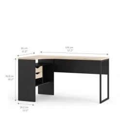BUT Bureau D'angle ALKOR Imitation Chêne Et Noir -Magasin Dépôt Privé bureau dangle alkor imitation chene et noir 9798742 25340666 1140x1140