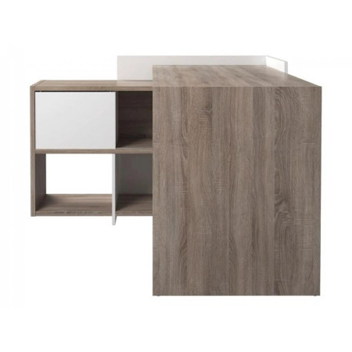 ALTER Bureau D'angle Avec étagère à Six Compartiments, Coloris Chêne Et ... 5 ALTER Bureau D'angle Avec étagère à Six Compartiments, Coloris Chêne Et ... – Image 5