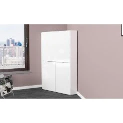 ALTER Bureau D'angle Avec Plateau Caché, Made In Italy, Armoire Avec étag?... -Magasin Dépôt Privé bureau dangle avec plateau cache made in italy armoire avec etageres et plan de travail armoire peu encombrante cm 70x57h140 couleur blanc brillant 11157592 29193294 1140x1140