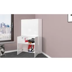 ALTER Bureau D'angle Avec Plateau Caché, Made In Italy, Armoire Avec étag?... -Magasin Dépôt Privé bureau dangle avec plateau cache made in italy armoire avec etageres et plan de travail armoire peu encombrante cm 70x57h140 couleur blanc brillant 11157592 29193296 1140x1140