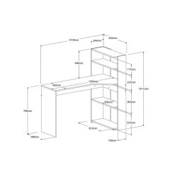 BUT Bureau D'angle PENCIL Blanc -Magasin Dépôt Privé bureau dangle delfino 4 etageres blanc 5130636 23206461 1140x1140