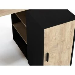 Pegane Bureau D'angle Droit Fabriqué En Panneaux De Mélamine Effet Chêne E... -Magasin Dépôt Privé bureau dangle droit fabrique en panneaux de melamine effet chene et noir longueur 120 x profondeur 90 x hauteur 77 cm 13132910 35691742 1140x1140