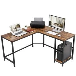 RED DECO Bureau D'angle HENRY Bois Métal H75cm