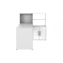 Vente-unique Bureau D'angle LEON Avec Rangements Et étagères - Blanc -Magasin Dépôt Privé bureau dangle leon avec rangements et etageres blanc 10325336 26682882 1140x1140