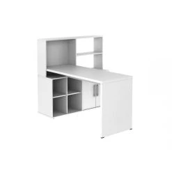 Vente-unique Bureau D'angle LEON Avec Rangements Et étagères - Blanc -Magasin Dépôt Privé bureau dangle leon avec rangements et etageres blanc 10325336 26682884 1140x1140