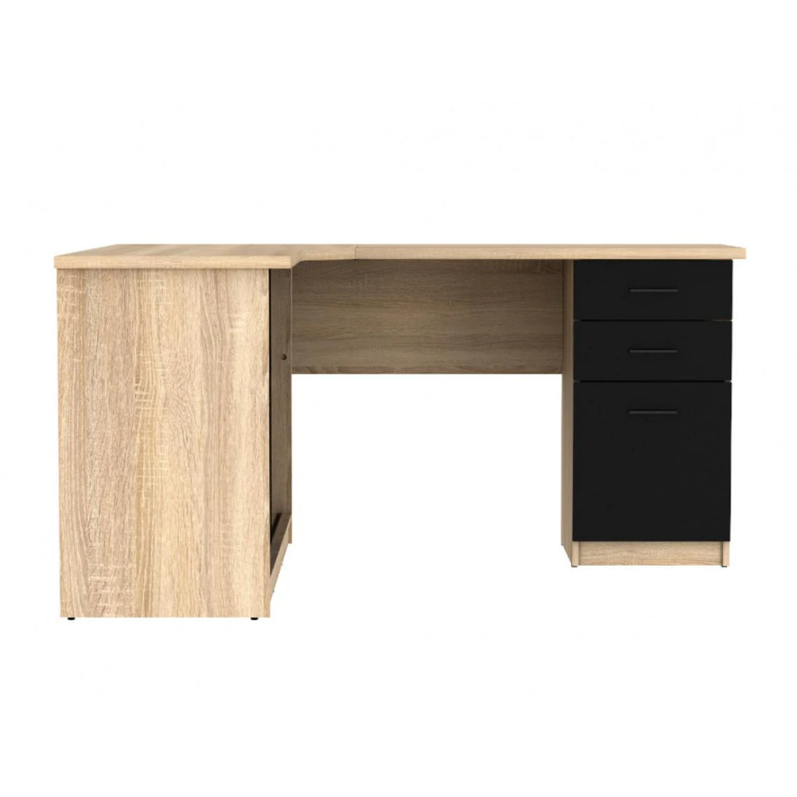 Vente-unique Bureau D'angle NORWY - 2 Portes & 2 Tiroirs - Chêne Et Noir 5 Vente-unique Bureau D'angle NORWY - 2 Portes & 2 Tiroirs - Chêne Et Noir – Image 5
