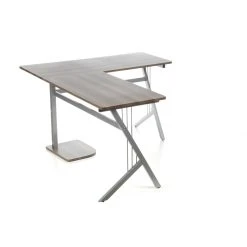 Bureau D'angle POLLUX, Noyer / Argent Hjh OFFICE -Magasin Dépôt Privé bureau dangle pollux noyer argent hjh office 10903328 365300 1140x1140