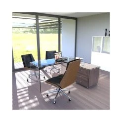 Meubler Design Bureau Design En Verre Avec Retour Et Caisson Ora -Magasin Dépôt Privé bureau design en verre avec retour et caisson ora 3