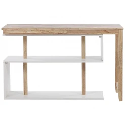 Beliani Bureau Effet Bois Clair Et Blanc Avec étagères 120 X 45 Cm CHANDLER -Magasin Dépôt Privé bureau effet bois clair et blanc avec etageres 120 x 45 cm chandler 12306904 32813510 1140x1140