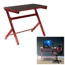 Ac-Deco Bureau En Métal Et Bois Gamer Unit. 5 Ac-Deco Bureau En Métal Et Bois Gamer Unit. -Magasin Dépôt Privé bureau gamer l 100 cm x l 50 cm x h 74 cm unit rouge 8289169 21114713 1140x1140