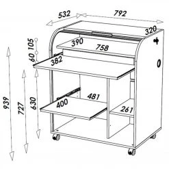 Simmob Bureau Informatique Chêne 1 Rideau - Coloris: New York 500 -Magasin Dépôt Privé bureau informatique chene 1 rideau coloris new york 500 10092550 25951010 1140x1140
