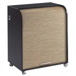 Simmob Bureau Informatique Noir à Roulettes - Coloris: Chêne Naturel