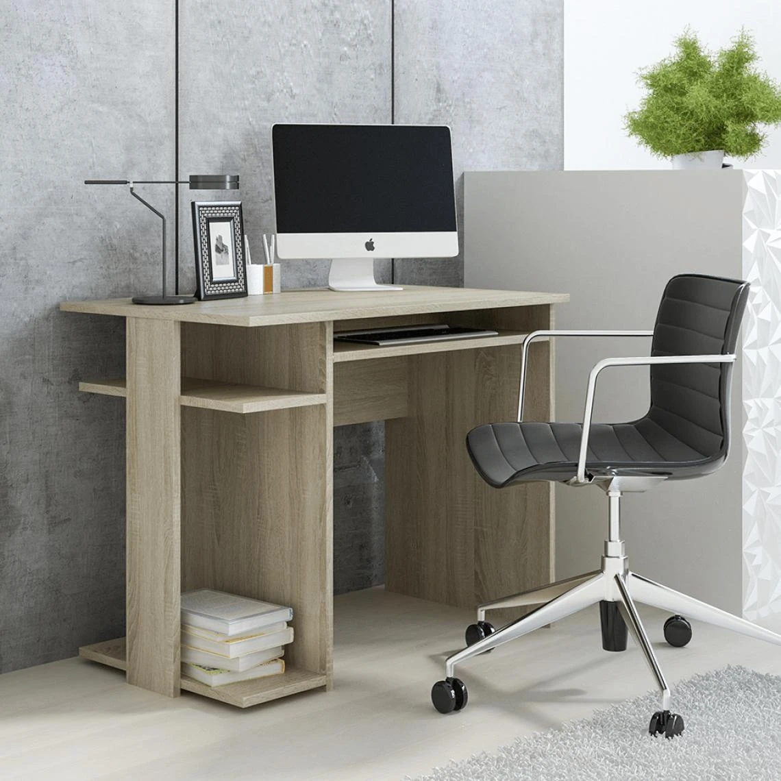 Selsey Bureau - LINCORIS - 95 Cm - Chêne Sonoma - Tiroir Pratique - Style Mo... 1 Selsey Bureau - LINCORIS - 95 Cm - Chêne Sonoma - Tiroir Pratique - Style Mo...