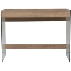 3S. X Home Bureau Plateau En Bois Et Parois En Verre KEHLANI