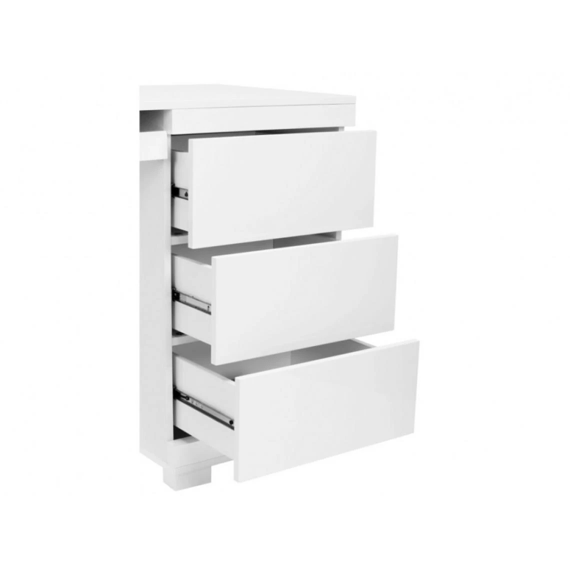 Vente-unique Bureau PLUTON - MDF Laqué Blanc - LEDs - 1 Porte & 3 Tiroirs 4 Vente-unique Bureau PLUTON - MDF Laqué Blanc - LEDs - 1 Porte & 3 Tiroirs – Image 4