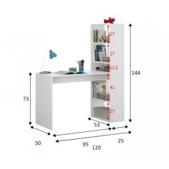 ALTER Bureau Réversible Avec Bibliothèque à Cinq étagères, Couleur Blan... 9 ALTER Bureau Réversible Avec Bibliothèque à Cinq étagères, Couleur Blan... -Magasin Dépôt Privé bureau reversible avec bibliotheque a cinq etageres couleur blanche dimensions 120 x 144 x 53 cm 10590960 27529498 1140x1140