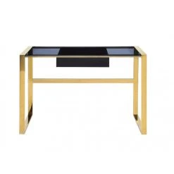 Vente-unique Bureau SALI - 1 Tiroir - Verre Trempé Et Acier - Noir Et Doré 7 Vente-unique Bureau SALI - 1 Tiroir - Verre Trempé Et Acier - Noir Et Doré -Magasin Dépôt Privé bureau sali 11061576 28904724 1140x1140
