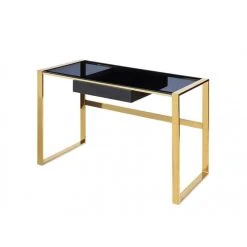 Vente-unique Bureau SALI - 1 Tiroir - Verre Trempé Et Acier - Noir Et Doré 9 Vente-unique Bureau SALI - 1 Tiroir - Verre Trempé Et Acier - Noir Et Doré -Magasin Dépôt Privé bureau sali 11061576 28904728 1140x1140