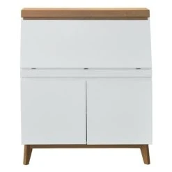 CSTORE Bureau Secrétaire Avec Tablette 2 Portes - Bois - L96,7 X P 115 X H ...