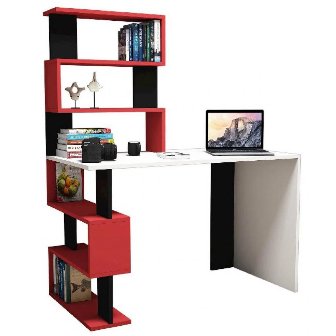 Homemania Bureau Snap - Studio, Chambre à Coucher - Blanc, Rouge, Noir En Bague... 3 Homemania Bureau Snap - Studio, Chambre à Coucher - Blanc, Rouge, Noir En Bague... – Image 3