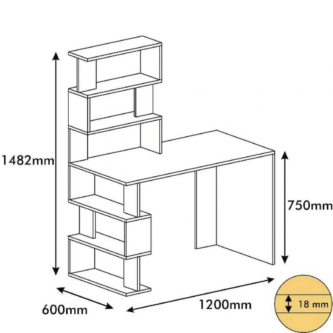 Homemania Bureau Snap - Studio, Chambre à Coucher - Blanc, Rouge, Noir En Bague... 5 Homemania Bureau Snap - Studio, Chambre à Coucher - Blanc, Rouge, Noir En Bague... – Image 5