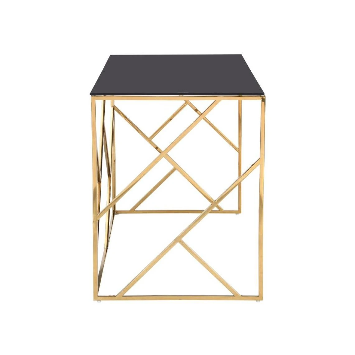 Vente-unique Bureau En Verre Trempé Et Acier - Doré Et Noir - ATHENA 5 Vente-unique Bureau En Verre Trempé Et Acier - Doré Et Noir - ATHENA – Image 5