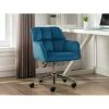 Vente-unique Chaise De Bureau - Velours - Bleu - Hauteur Réglable - PEGA