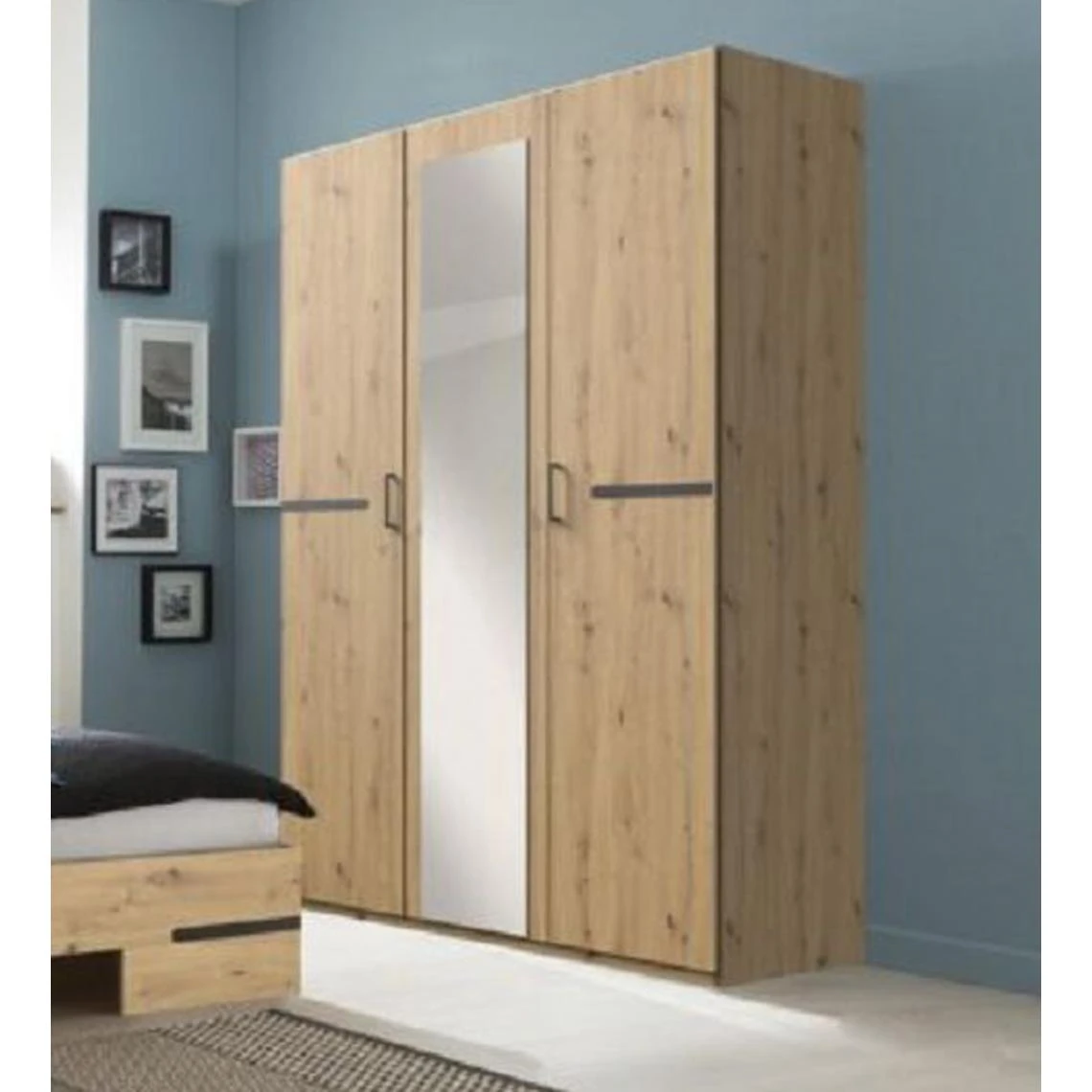 Pegane Chambre à Coucher Complète Adulte (lit 160x200cm + 2 Chevets + Armoi... 2 Pegane Chambre à Coucher Complète Adulte (lit 160x200cm + 2 Chevets + Armoi... – Image 2