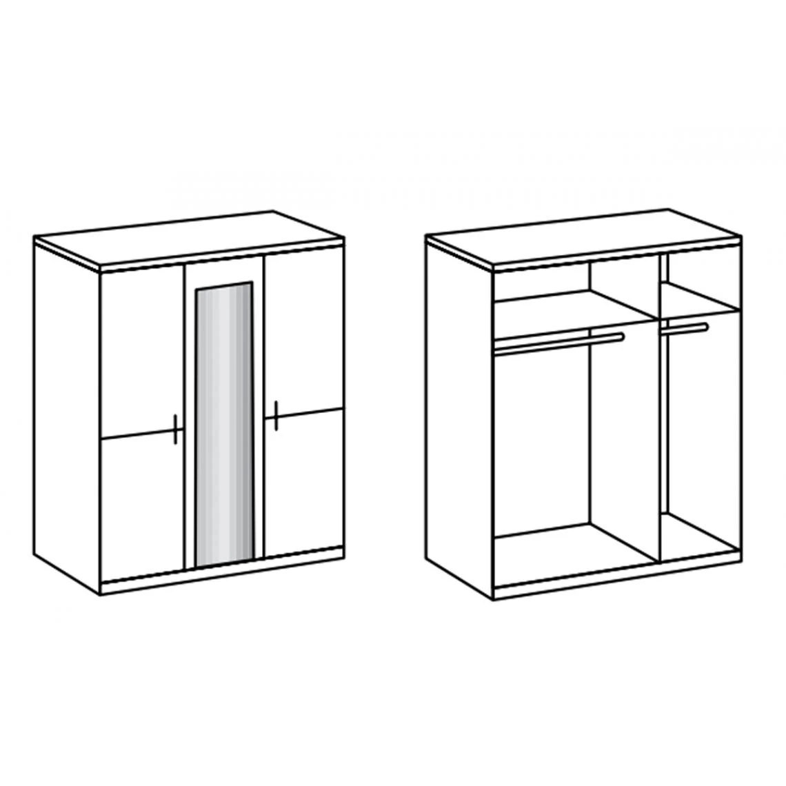 Pegane Chambre à Coucher Complète Adulte (lit 160x200cm + 2 Chevets + Armoi... 3 Pegane Chambre à Coucher Complète Adulte (lit 160x200cm + 2 Chevets + Armoi... – Image 3