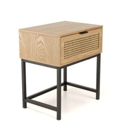 MACABANE Chevet 1 Tiroir Cannage Naturel Pieds Métal Noir MARCEAU -Magasin Dépôt Privé chevet 1 tiroir cannage naturel pieds metal noir marceau 712300 6 1140x1140