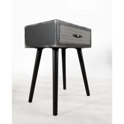 MACABANE Chevet 1 Tiroir Pin Noir Mat 56x31cm Battambang -Magasin Dépôt Privé chevet 1 tiroir pin noir mat 56x31cm battambang design 1207865 3 1140x1140