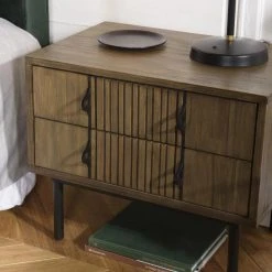 MACABANE Chevet 2 Tiroirs Acacia Pieds Métal GINO -Magasin Dépôt Privé chevet 2 tiroirs acacia pieds metal gino design 834000 5 1140x1140