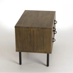 MACABANE Chevet 2 Tiroirs Acacia Pieds Métal GINO -Magasin Dépôt Privé chevet 2 tiroirs acacia pieds metal gino design 834000 7 1140x1140