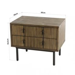 MACABANE Chevet 2 Tiroirs Acacia Pieds Métal GINO -Magasin Dépôt Privé chevet 2 tiroirs acacia pieds metal gino design 834000 9 1140x1140