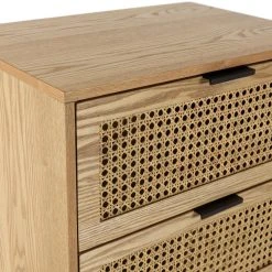 MACABANE Chevet 2 Tiroirs Cannage Naturel Pieds Métal Noir MARCEAU -Magasin Dépôt Privé chevet 2 tiroirs cannage naturel pieds metal noir marceau 712301 7 1140x1140