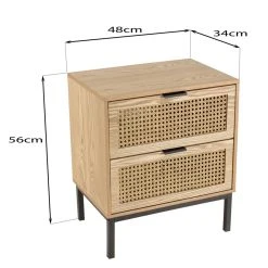MACABANE Chevet 2 Tiroirs Cannage Naturel Pieds Métal Noir MARCEAU -Magasin Dépôt Privé chevet 2 tiroirs cannage naturel pieds metal noir marceau 712301 8 1140x1140