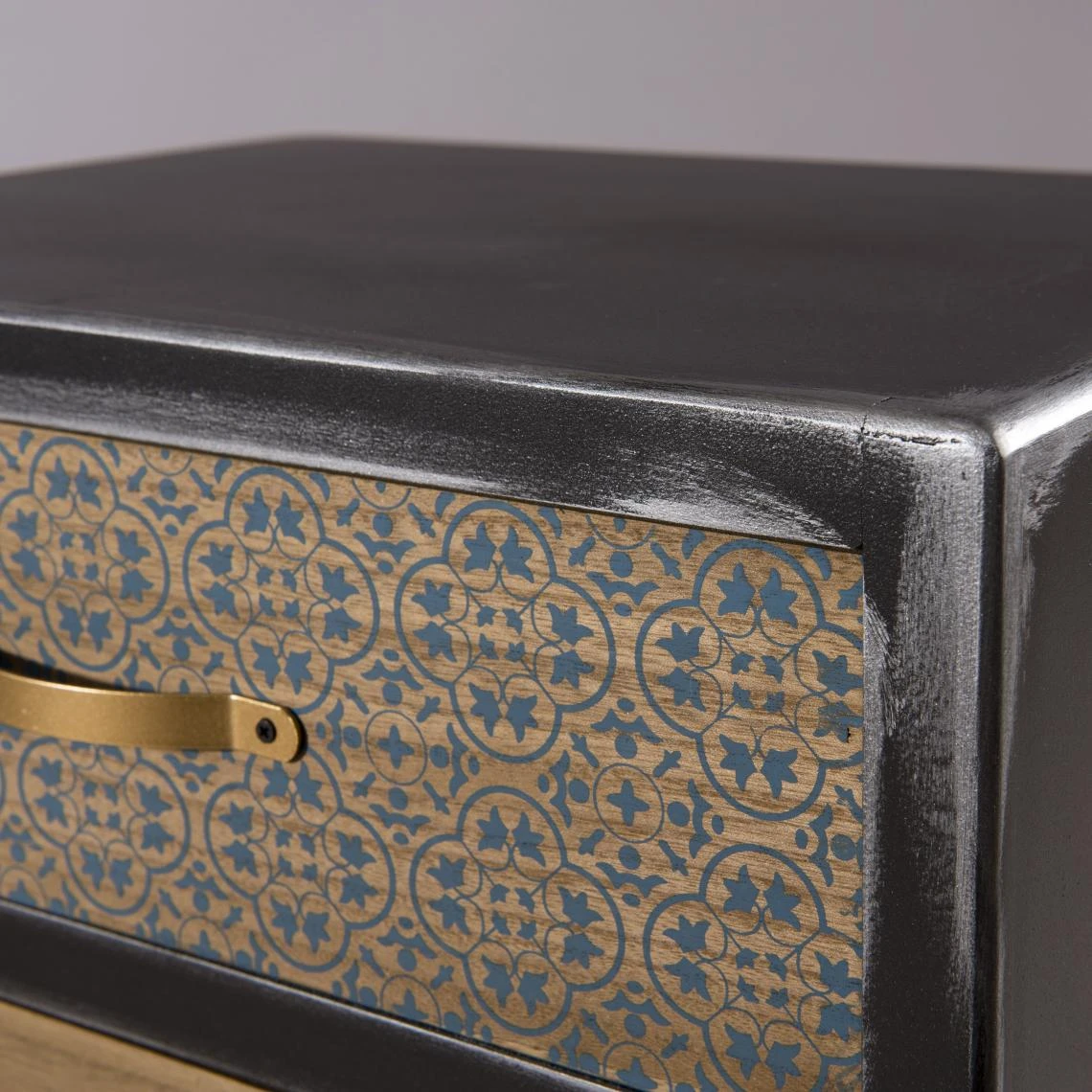 MACABANE Chevet 2 Tiroirs Pin Noir Mat 65x35,5cm Kuala 5 MACABANE Chevet 2 Tiroirs Pin Noir Mat 65x35,5cm Kuala – Image 5