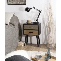 MACABANE Chevet 2 Tiroirs Pin Noir Mat 65x35,5cm Kuala 11 MACABANE Chevet 2 Tiroirs Pin Noir Mat 65x35,5cm Kuala -Magasin Dépôt Privé chevet 2 tiroirs pin noir mat 65x355cm kuala design 1207863 5 1140x1140
