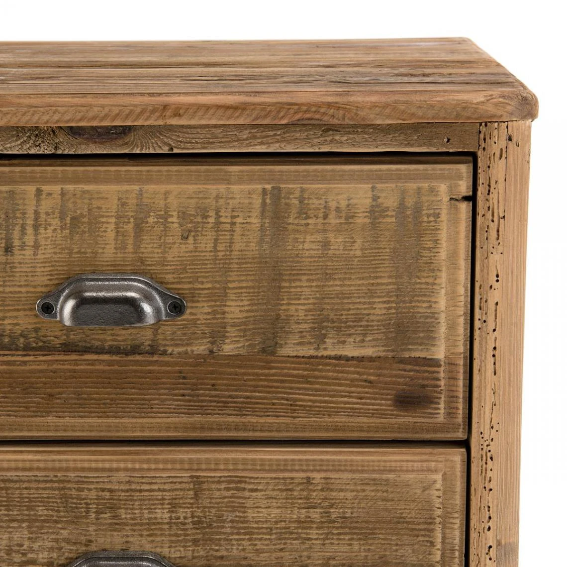 MACABANE Chevet ANDRIAN 2 Tiroirs Bois Pin Recyclé 2 MACABANE Chevet ANDRIAN 2 Tiroirs Bois Pin Recyclé – Image 2