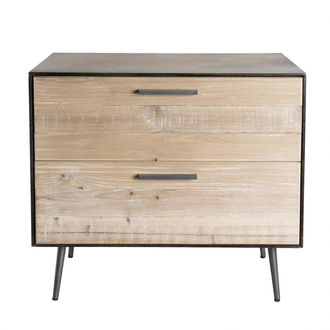 MACABANE Chevet 2 Tiroirs Sapin Et Pieds Métal CARLA 3 MACABANE Chevet 2 Tiroirs Sapin Et Pieds Métal CARLA – Image 3
