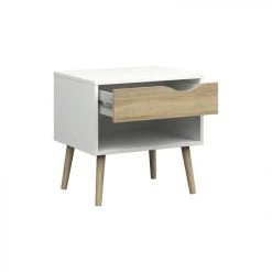 BUT Chevet OSLO Blanc/ Imitation Chêne -Magasin Dépôt Privé chevet oslo blanc imitation chene 9156055 23896897 1140x1140