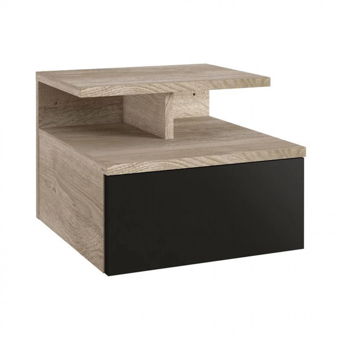 BUT Chevet Suspendu Avec Tiroir LANASH Noir Et Imitation Chêne 1 BUT Chevet Suspendu Avec Tiroir LANASH Noir Et Imitation Chêne