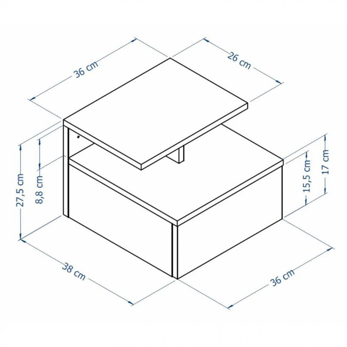 BUT Chevet Suspendu Avec Tiroir LANASH Noir Et Imitation Chêne 5 BUT Chevet Suspendu Avec Tiroir LANASH Noir Et Imitation Chêne – Image 5