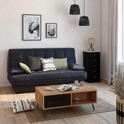 Zandiara Chiffonnier 5 Tiroirs HAMPTON Noir Et Pin Massif -Magasin Dépôt Privé chiffonnier 5 tiroirs hampton noir et pin massif 9156107 23897119 1140x1140